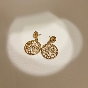 Vintage Gold toned earrings with resin accents